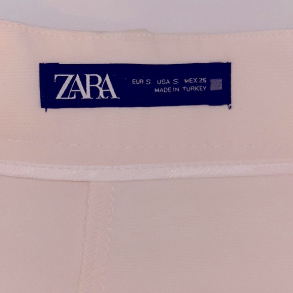 ZARA women’s‎ Tailored high rise WHITE, button front, cotton blend size SMALL - Picture 5 of 11